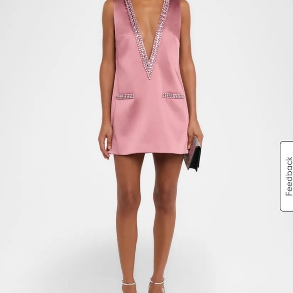 Retrofete Pink Embellished Mini Dress New Years Holiday Dresss - Picture 3 of 4